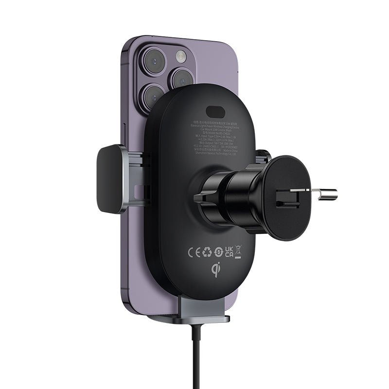 Soporte para auto con cargador inductivo 15W Baseus LightChaser - Negro - Bestmart