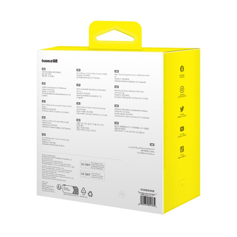 Soporte Succión 360° de smartphone para Auto Baseus UltraControl Go - Negro - Bestmart