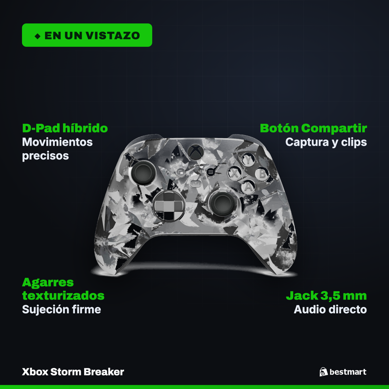 Control Inalámbrico Xbox Storm Breaker Edición Especial para Xbox Series X|S, Xbox One y PC