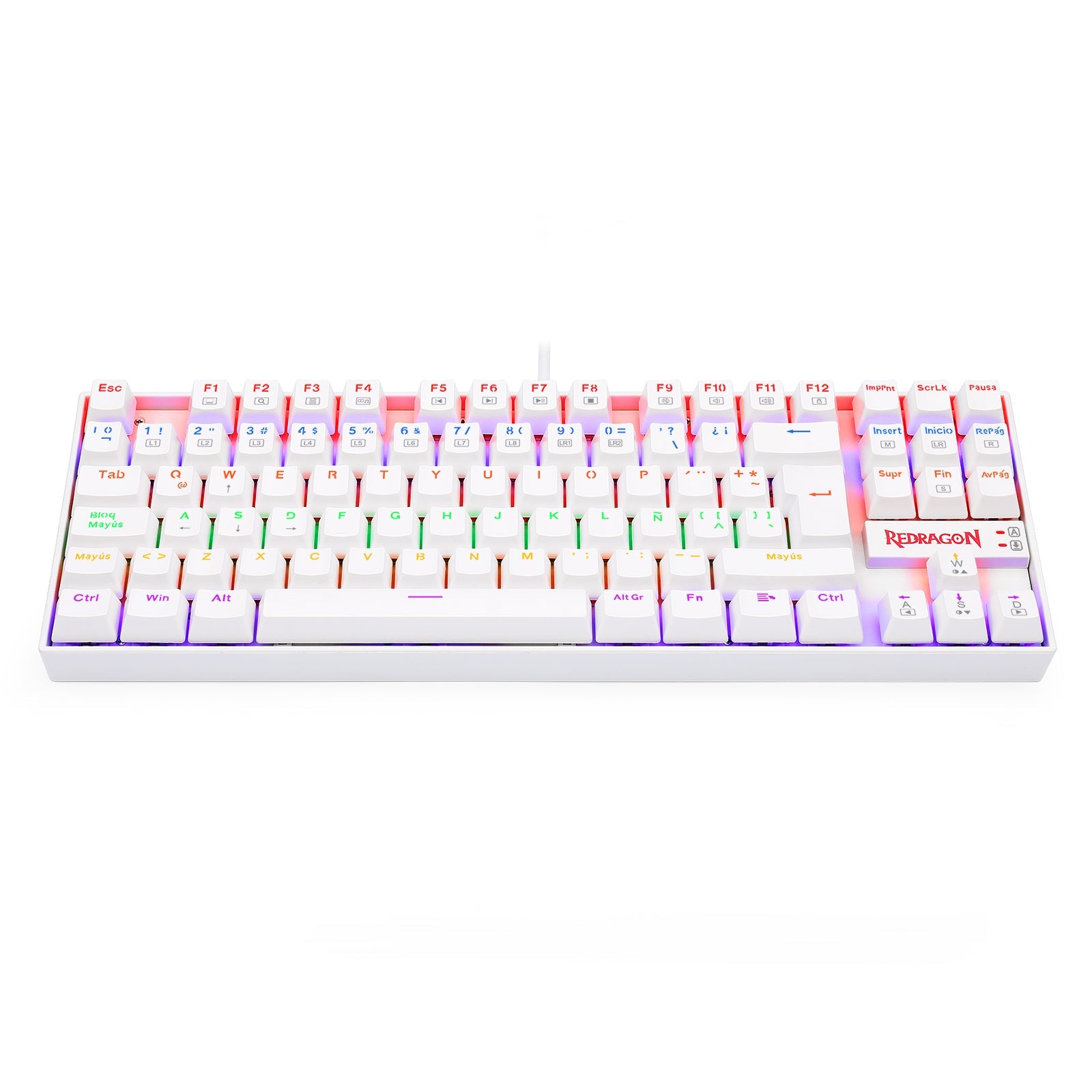 Teclado Gamer KUMARA 2 K552R - SP Rainbow Switch Red Blanco - Bestmart