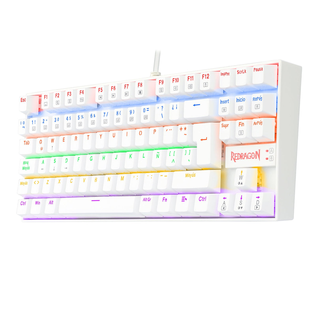 Teclado Gamer KUMARA 2 K552R - SP Rainbow Switch Red Blanco - Bestmart