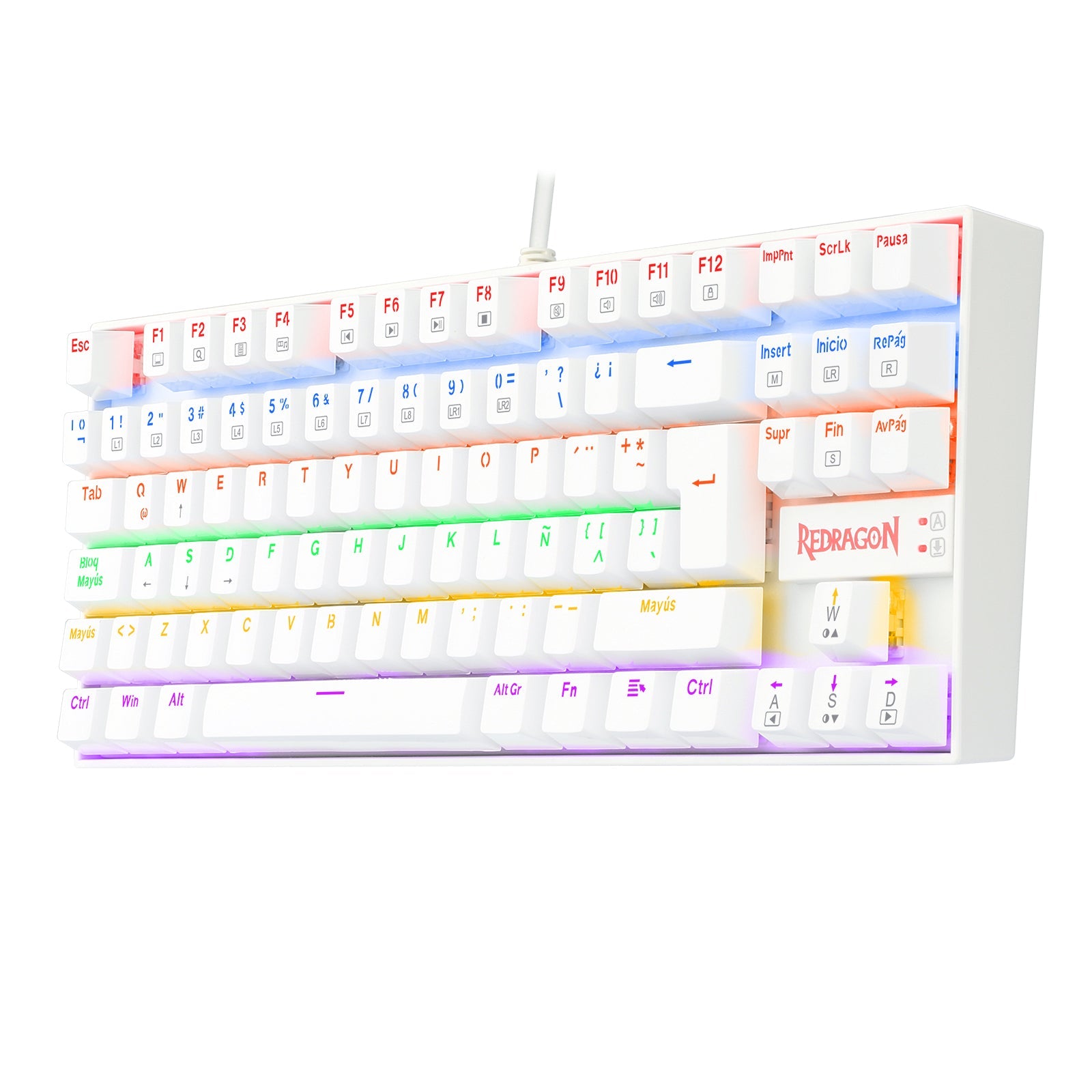 Teclado Gamer KUMARA 2 K552R - SP Rainbow Switch Red Blanco - Bestmart