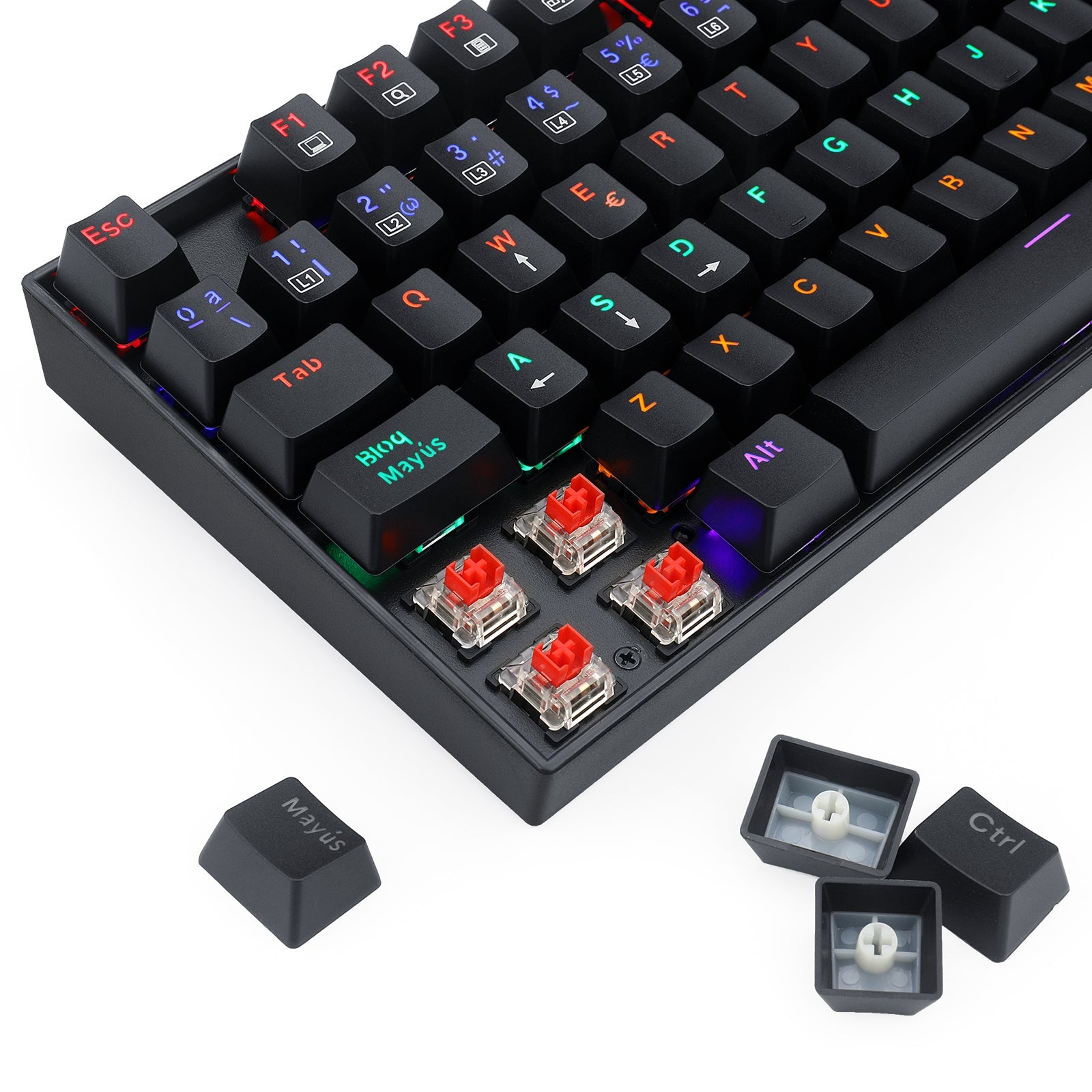 Teclado Gamer KUMARA 2 K552R - SP Rainbow Switch Red Negro - Bestmart