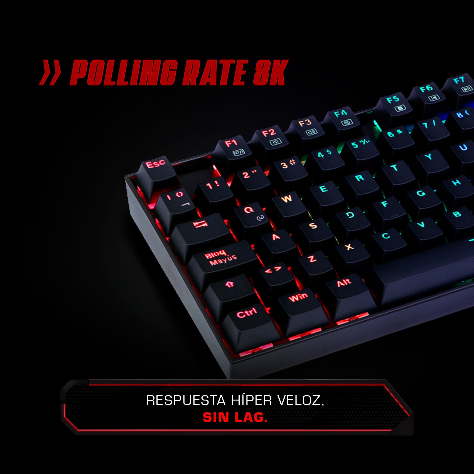 Teclado Gamer Mecánico con Switch Magnético Redragon Kumara K552RGB-M SP RGB - Bestmart