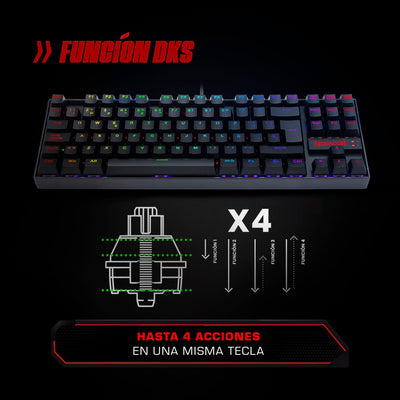Teclado Gamer Mecánico con Switch Magnético Redragon Kumara K552RGB-M SP RGB - Bestmart
