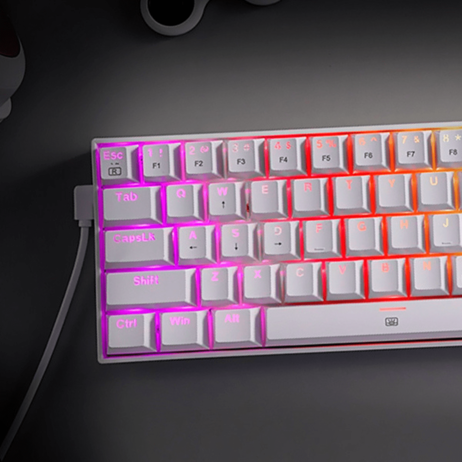 Teclado Gamer Redragon Dragonborn K630W - RGB - SP - Switch Red - Blanco - Bestmart