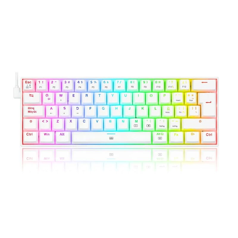 Teclado Gamer Redragon Dragonborn K630W RGB Switch Brown - Blanco - Bestmart