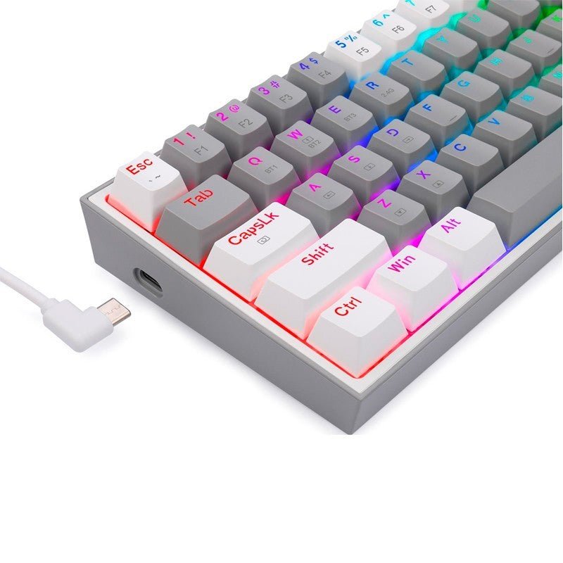 Teclado Gamer Redragon Fizz Pro K616 - RGB GW SP - Gris/Blanco - Bestmart
