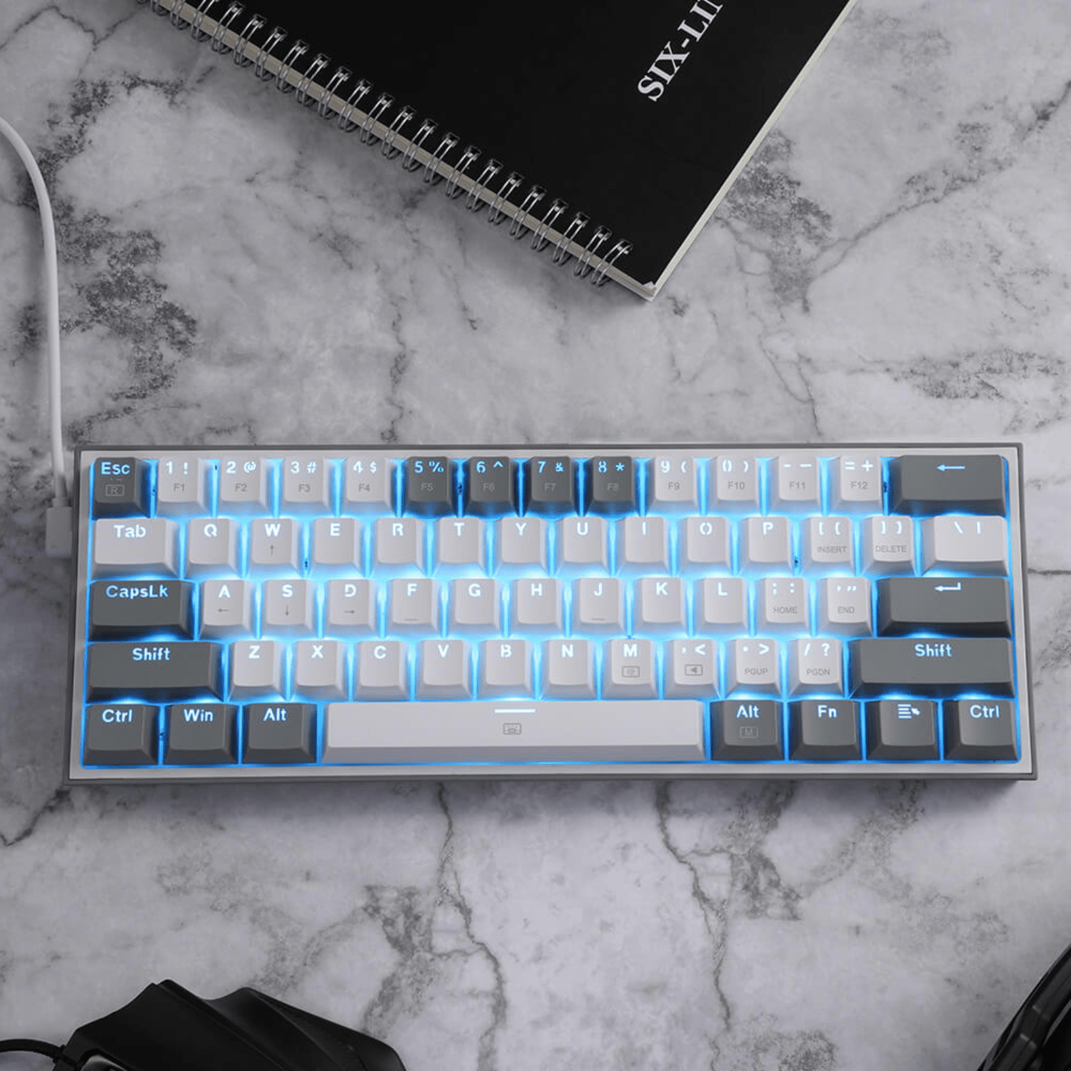 Teclado Gamer Redragon Fizz Pro K616 - RGB WG SP - Blanco/Gris - Bestmart