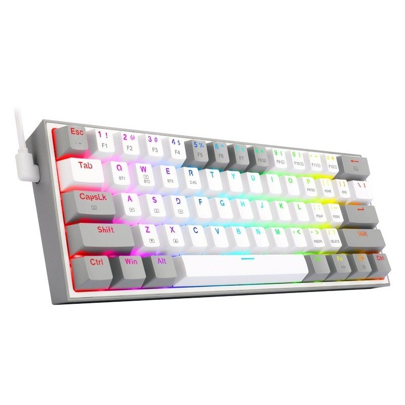 Teclado Gamer Redragon Fizz Pro K616 - RGB WG SP - Blanco/Gris - Bestmart