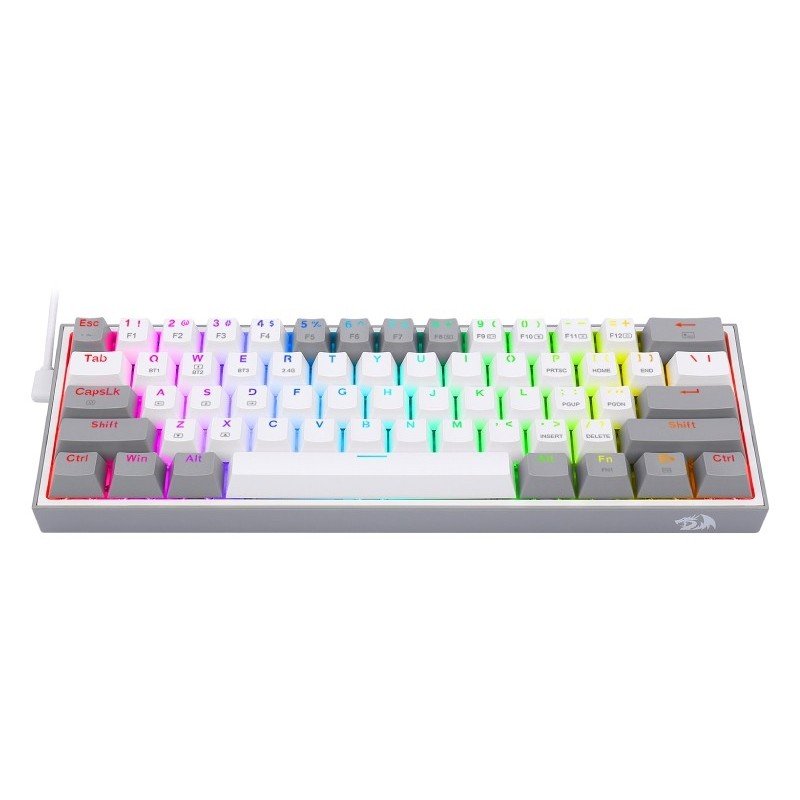 Teclado Gamer Redragon Fizz Pro K616 - RGB WG SP - Blanco/Gris - Bestmart