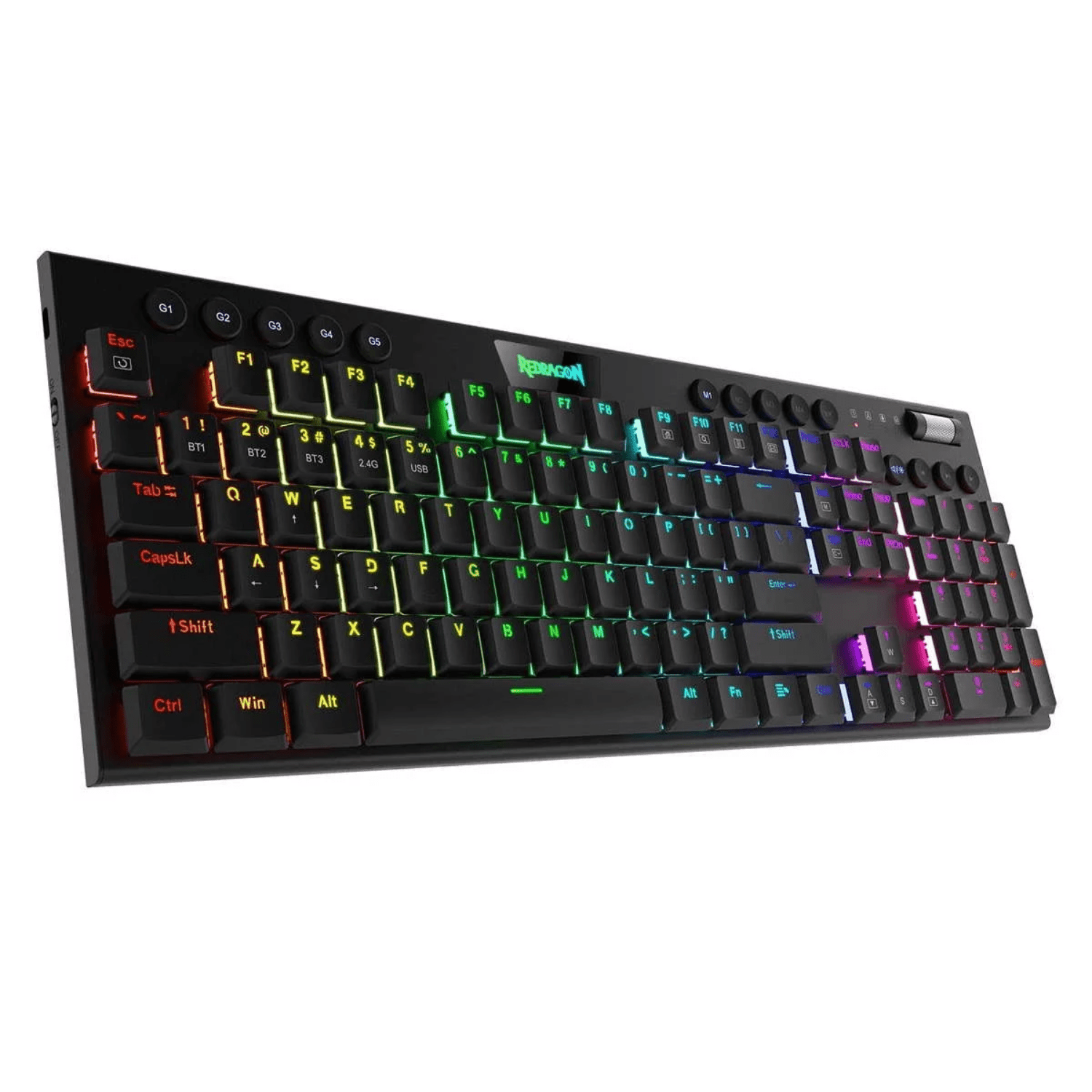Teclado Gamer Redragon Horus K618W - RGB - SP Full Size WiFi negro - Bestmart