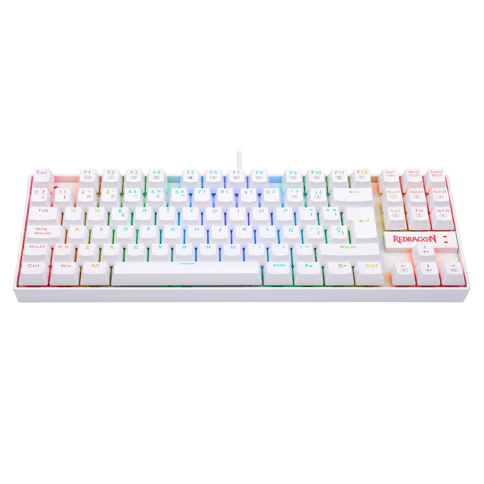 Teclado Gamer Redragon Kumara K552W RGB SP Switch Red Blanco - Bestmart