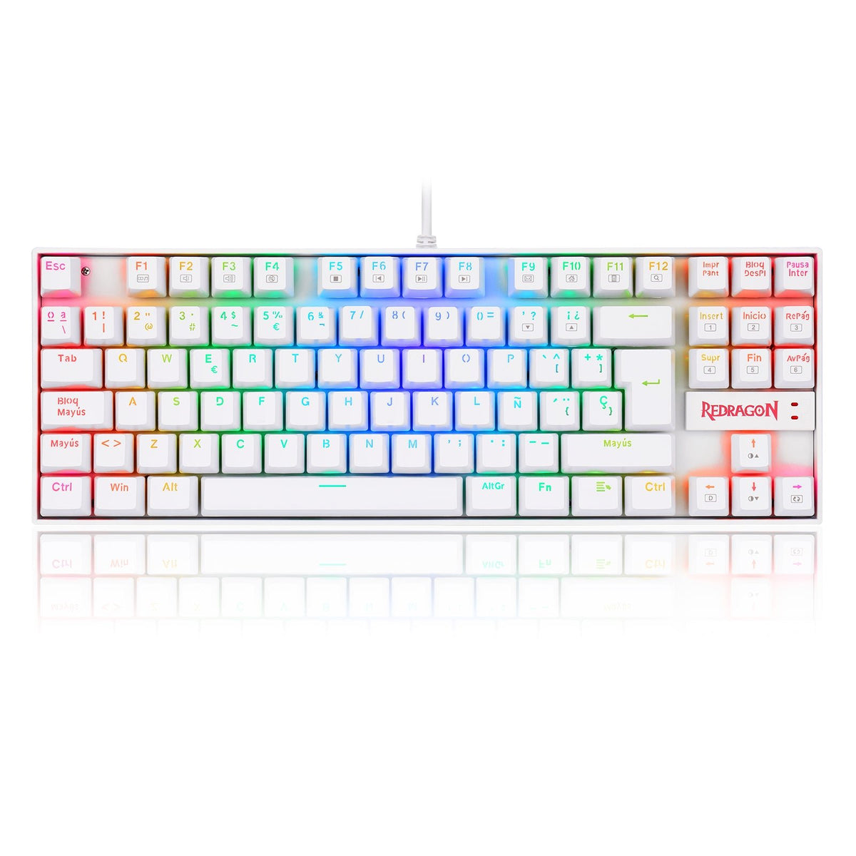 Teclado Gamer Redragon Kumara K552W RGB SP Switch Red Blanco - Bestmart