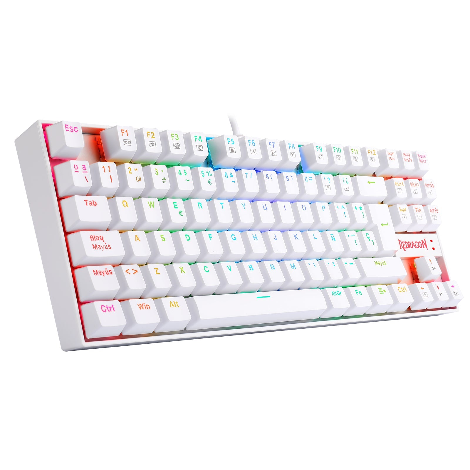 Teclado Gamer Redragon Kumara K552W RGB SP Switch Red Blanco - Bestmart