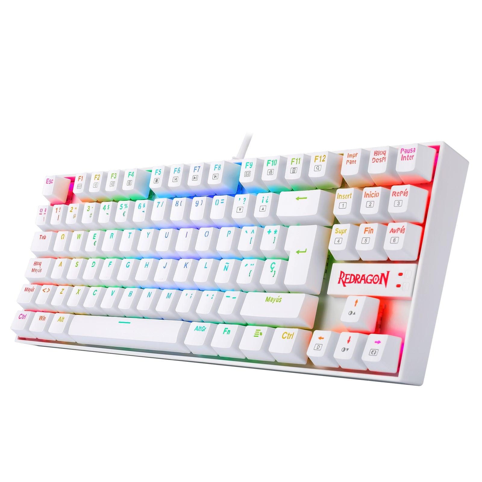 Teclado Gamer Redragon Kumara K552W RGB SP Switch Red Blanco - Bestmart