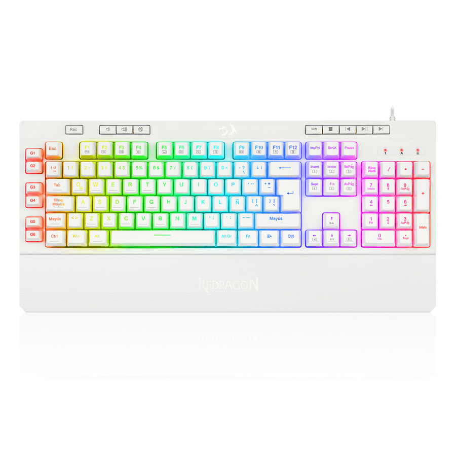 Teclado Gamer Redragon Shiva K512 RGB Español Blanco - Bestmart