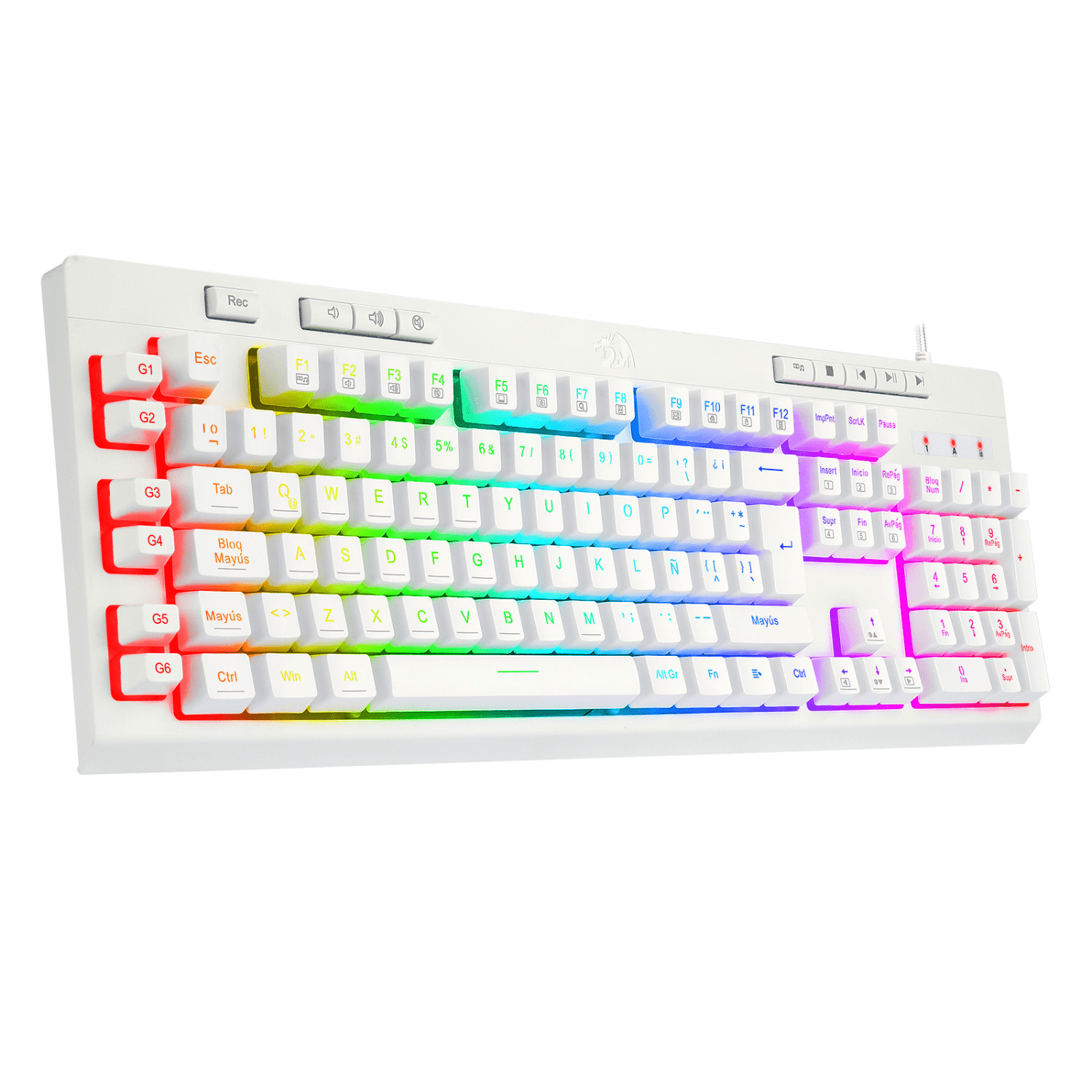 Teclado Gamer Redragon Shiva K512 RGB Español Blanco - Bestmart