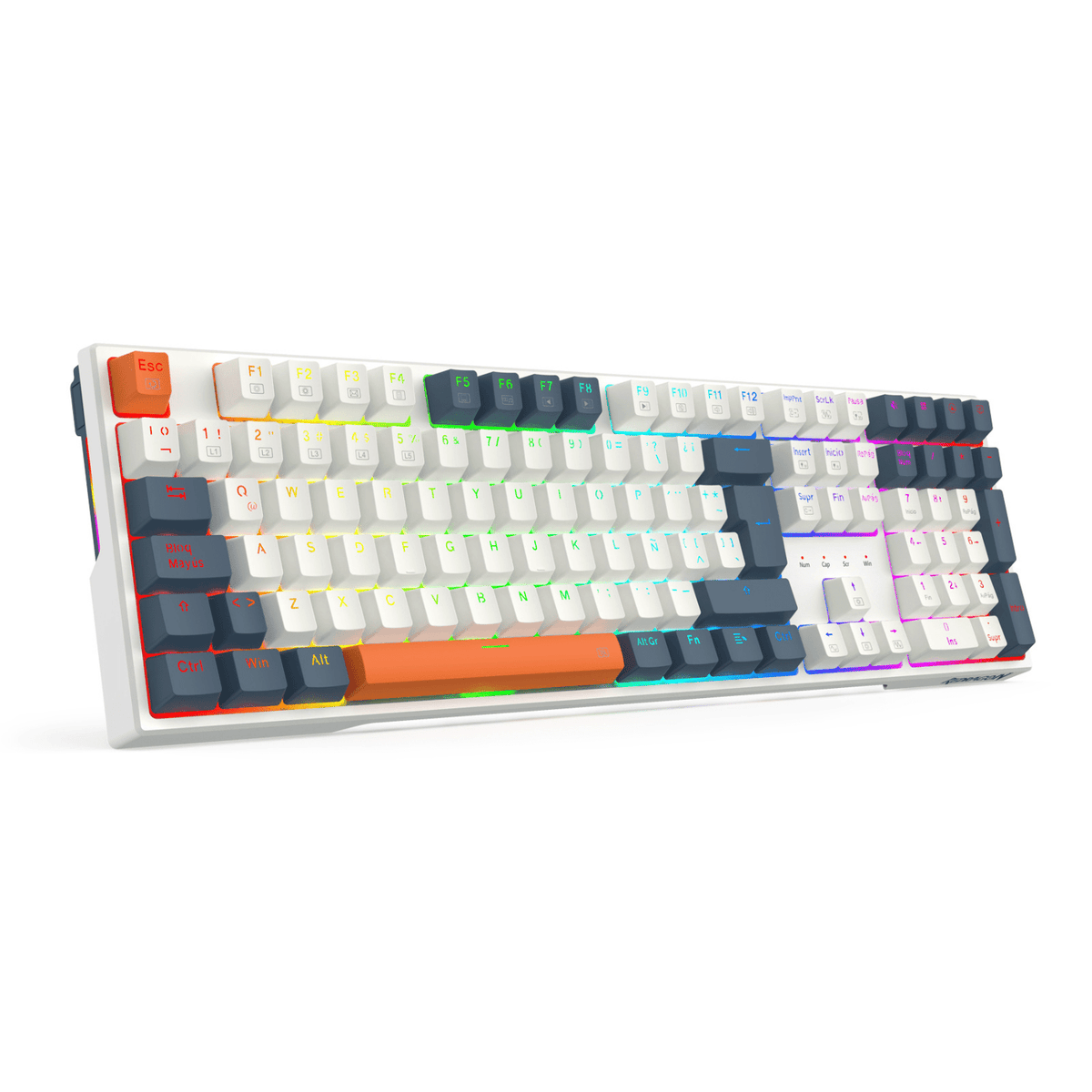 Teclado Gamer Redragon Trundle K668WBO Español Blanco con Mochila Aeneas de REGALO - Bestmart
