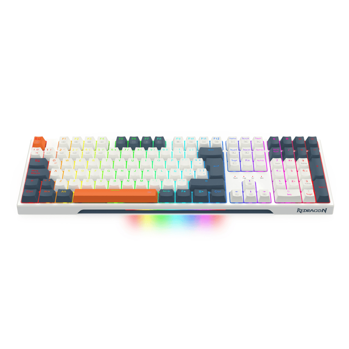 Teclado Gamer Redragon Trundle K668WBO Español Blanco con Mochila Aeneas de REGALO - Bestmart