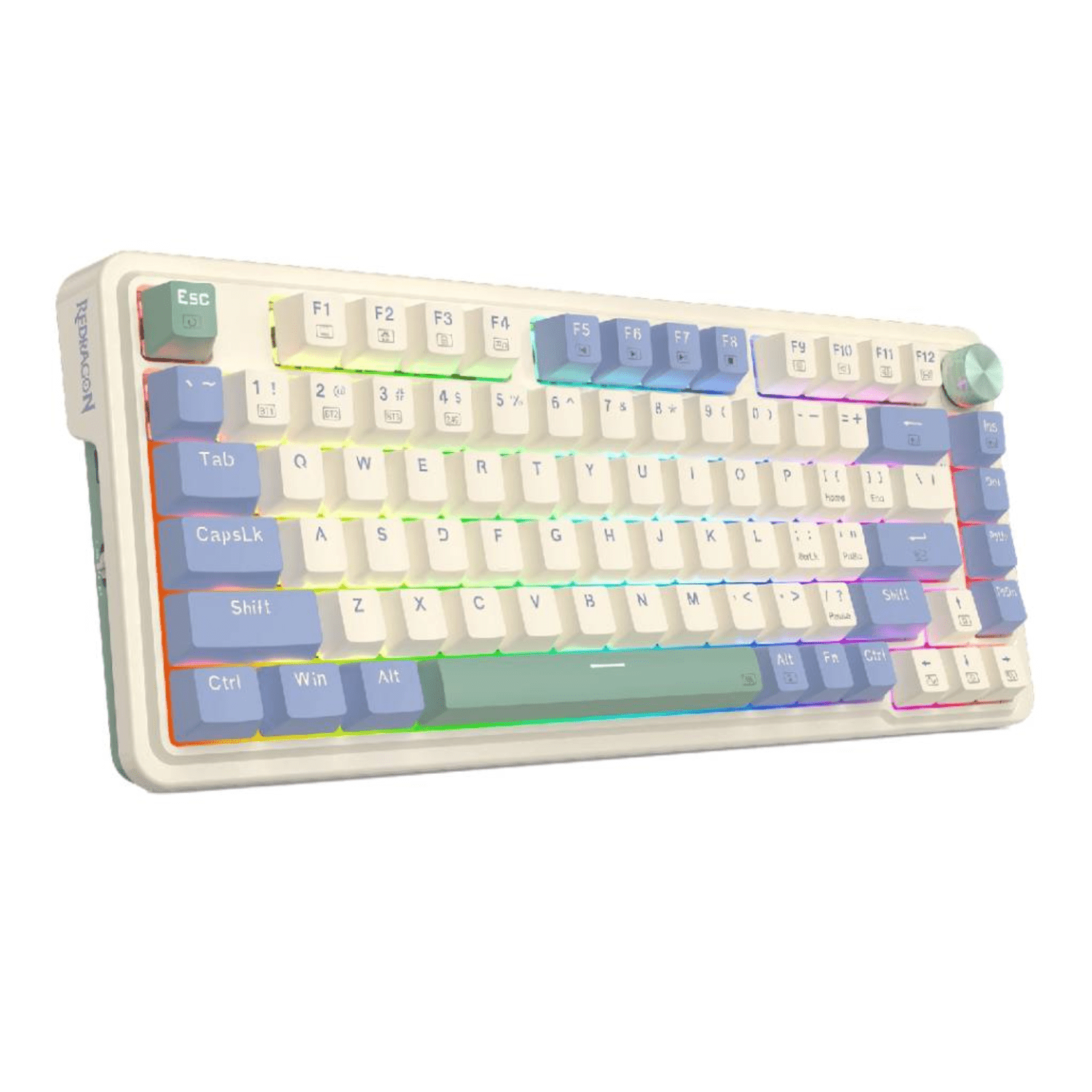 Teclado Gamer Redragon Ucal Pro K673 RGB Red Switch Blanco/Celeste Español - Bestmart