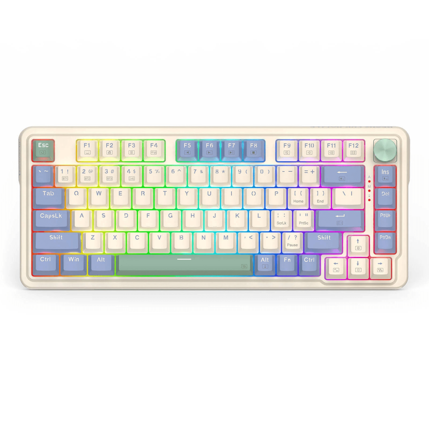Teclado Gamer Redragon Ucal Pro K673 RGB Red Switch Blanco/Celeste Español - Bestmart