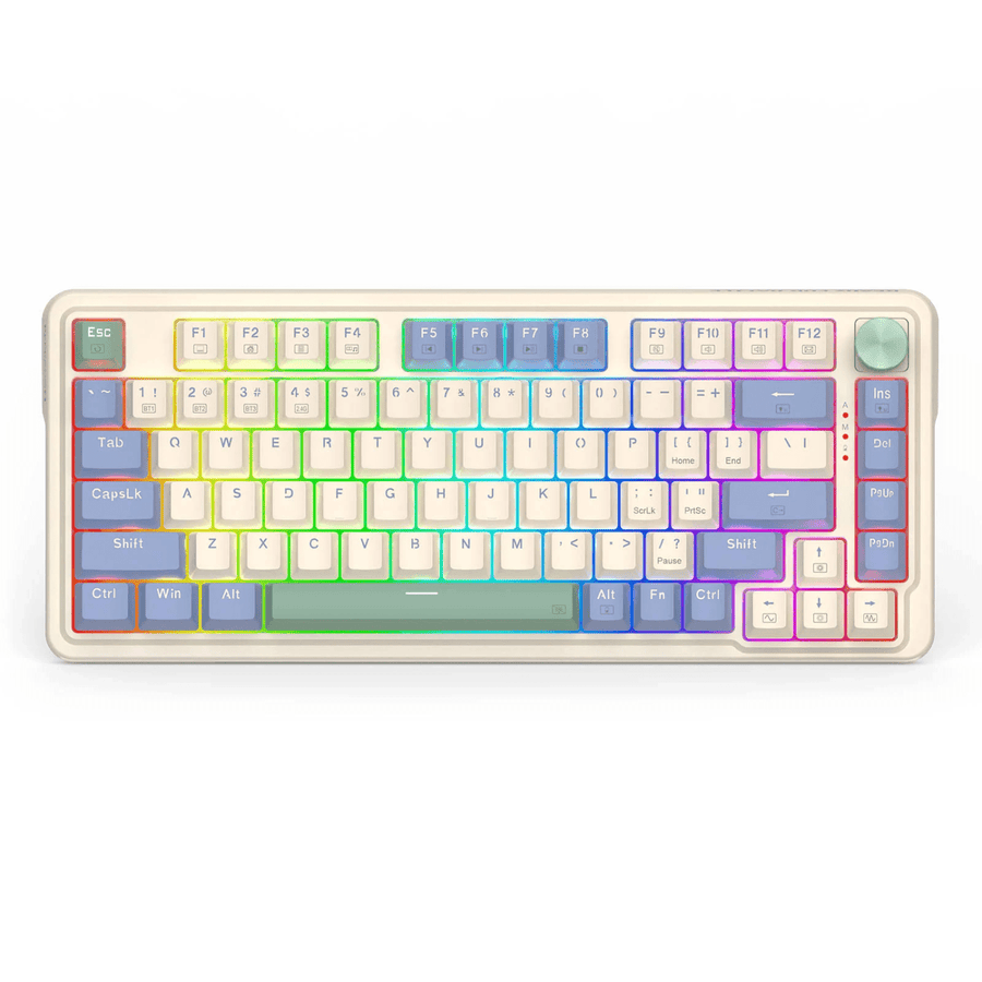 Teclado Gamer Redragon Ucal Pro K673 RGB Red Switch Blanco/Celeste Español - Bestmart