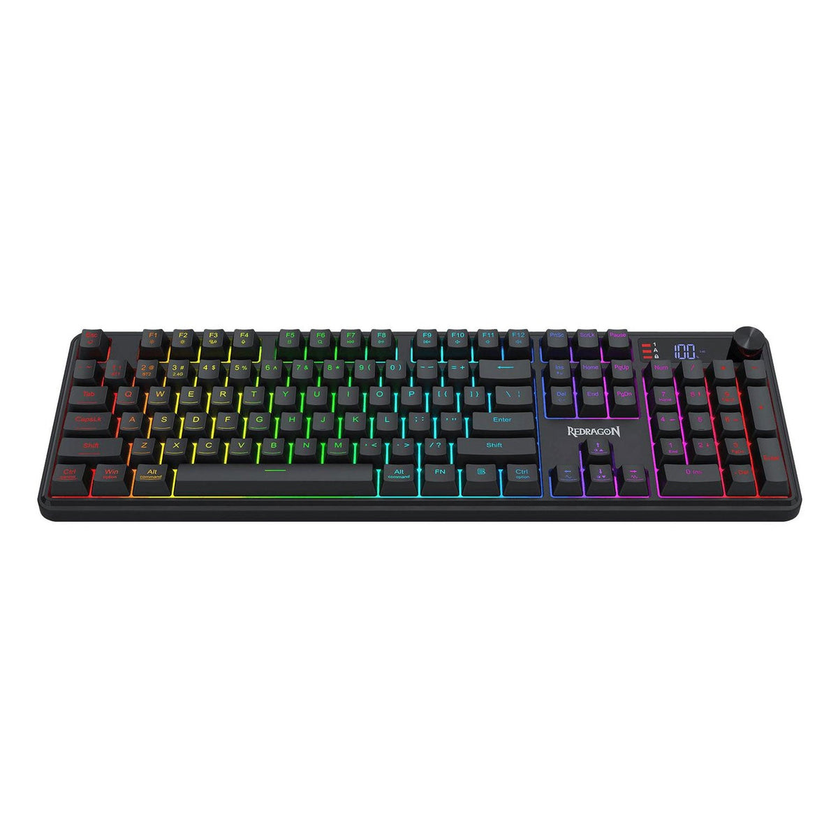 Teclado Gamer Redragon Volcano Pro K526-PRO Full Size RGB Inalámbrico Tri-Mode Negro - Bestmart