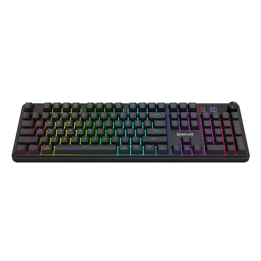 Teclado Gamer Redragon Volcano Pro K526-PRO Full Size RGB Inalámbrico Tri-Mode Negro - Bestmart