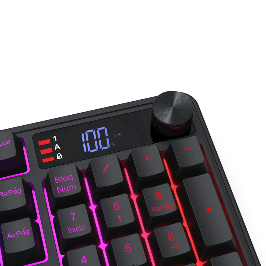 Teclado Gamer Redragon Volcano Pro K526-PRO Full Size RGB Inalámbrico Tri-Mode Negro - Bestmart
