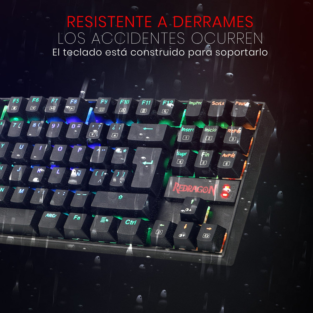 Teclado Mecánico Gamer Redragon Kumara 2 K552 Rainbow Switch Red - Compacto 80% - Negro - Español - Bestmart Open Box