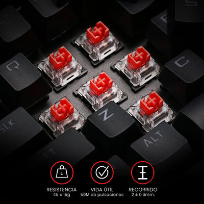 Teclado Mecánico Gamer Redragon Kumara 2 K552 Rainbow Switch Red - Compacto 80% - Negro - Español - Bestmart