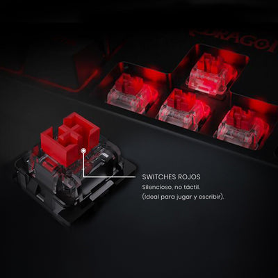 Teclado Mecánico Gamer Redragon Kumara 2 K552 Rainbow Switch Red - Compacto 80% - Negro - Español - Bestmart