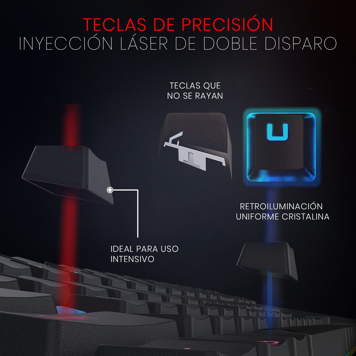 Teclado Mecánico Gamer Redragon Kumara K552 RGB Switch Red - Compacto 80% - Negro - Español - Bestmart