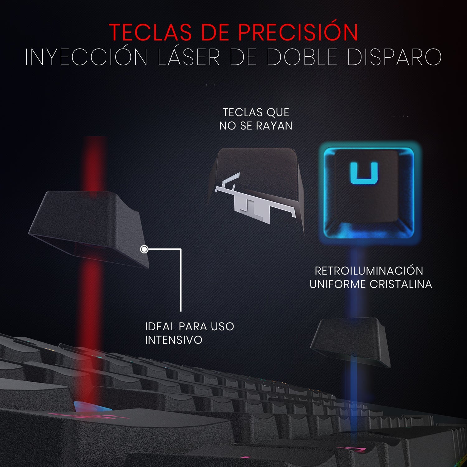 Teclado Mecánico Gamer Redragon Kumara K552 RGB Switch Red - Compacto 80% - Negro - Español - Bestmart