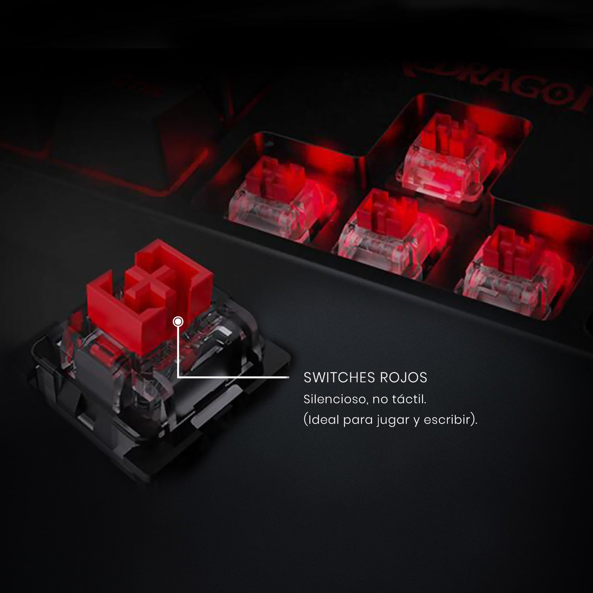 Teclado Mecánico Gamer Redragon Kumara K552 RGB Switch Red - Compacto 80% - Negro - Español - Bestmart