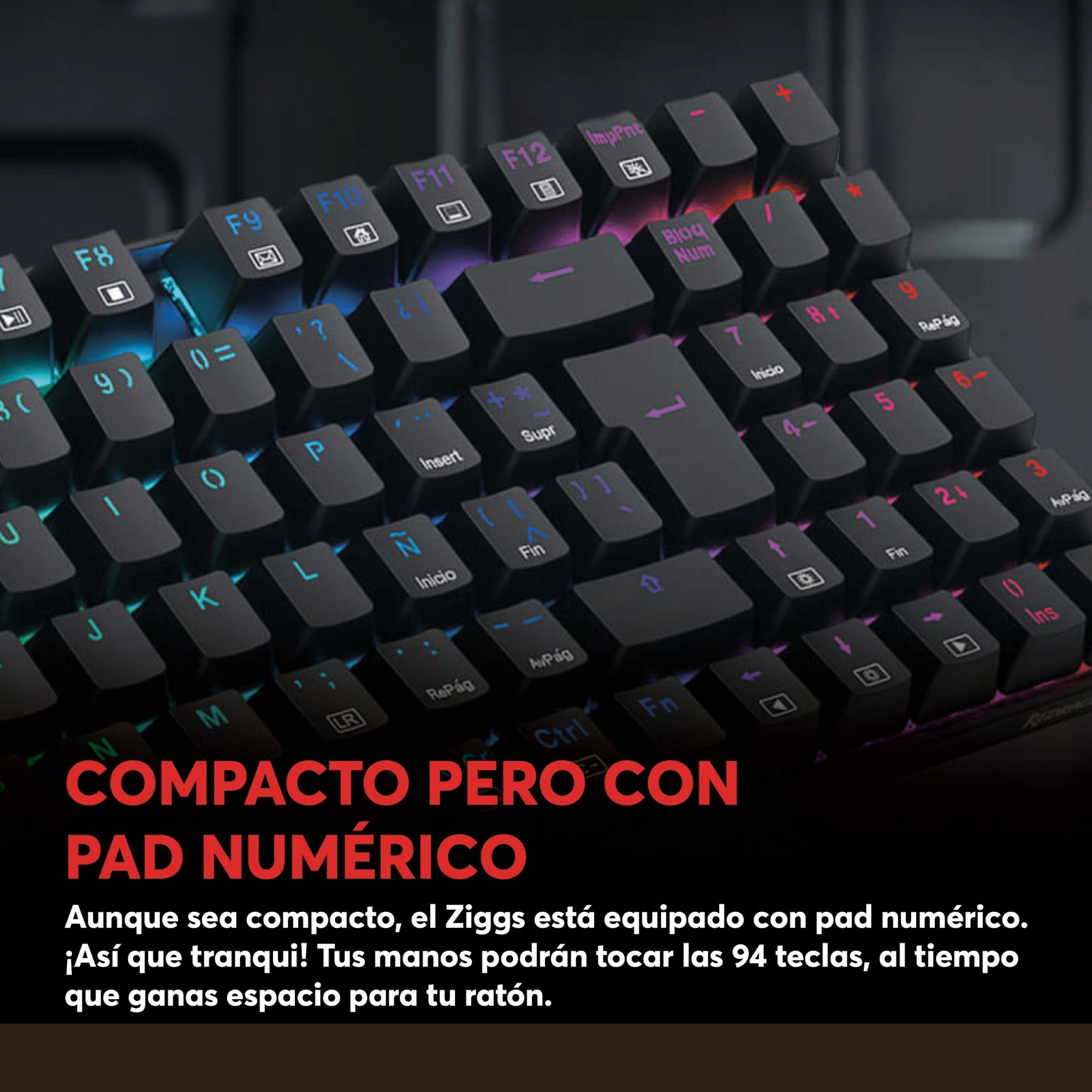 Teclado Mecánico Gamer Redragon ZIGGS K669 RGB Switch Red - Compacto 95% - Negro - Español - Bestmart