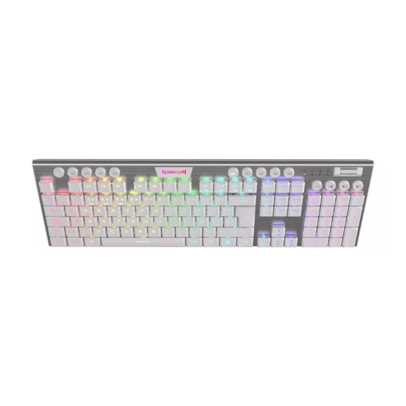 Teclado Mecánico Redragon Horus FS K619SP Switch Red RGB - Blanco - Bestmart