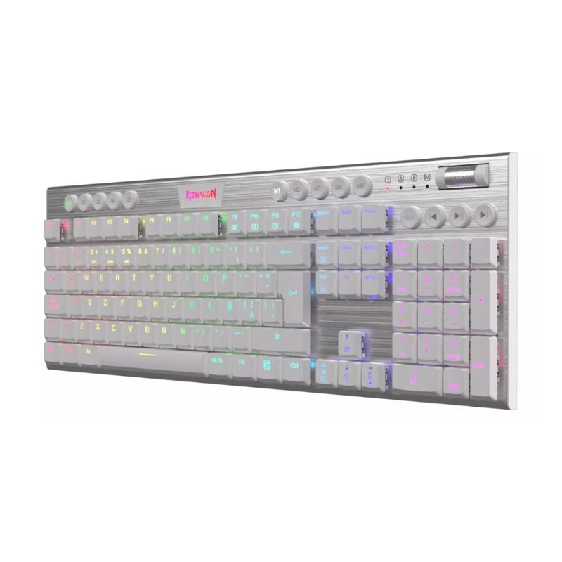 Teclado Mecánico Redragon Horus FS K619SP Switch Red RGB - Blanco - Bestmart
