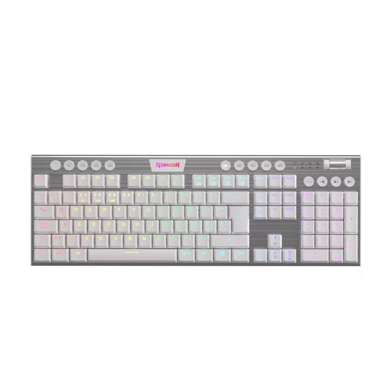 Teclado Mecánico Redragon Horus FS K619SP Switch Red RGB - Blanco - Bestmart