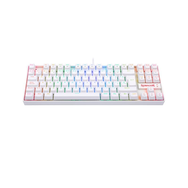 Teclado Mecánico Redragon K552 - RGB - SP Kumara - Blanco - Bestmart