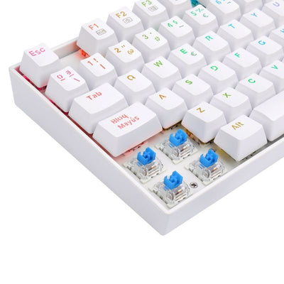 Teclado Mecánico Redragon K552 - RGB - SP Kumara - Blanco - Bestmart