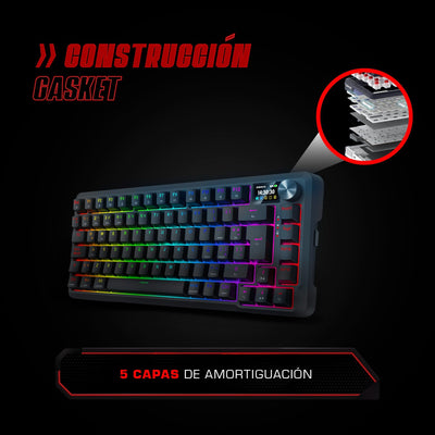 Teclado Mecánico Redragon Ucal LCD Pro K724RGB-PRO SP Español RGB - Bestmart