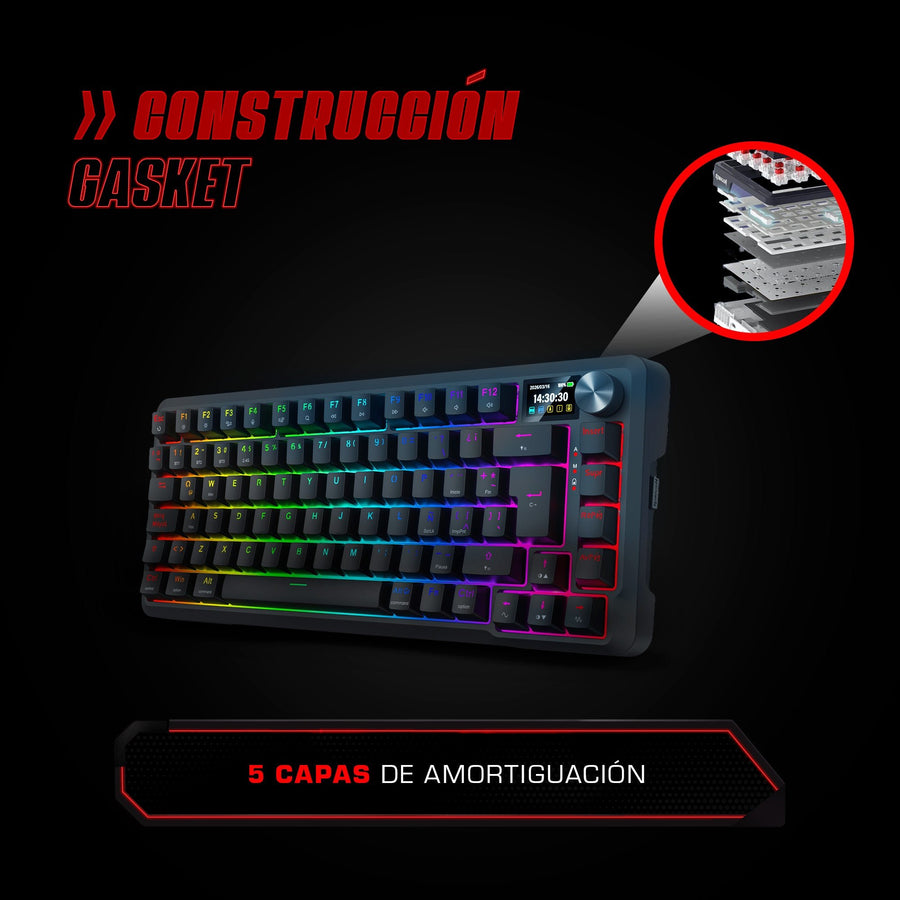 Teclado Mecánico Redragon Ucal LCD Pro K724RGB-PRO SP Español RGB - Bestmart