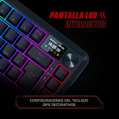 Teclado Mecánico Redragon Ucal LCD Pro K724RGB-PRO SP Español RGB - Bestmart