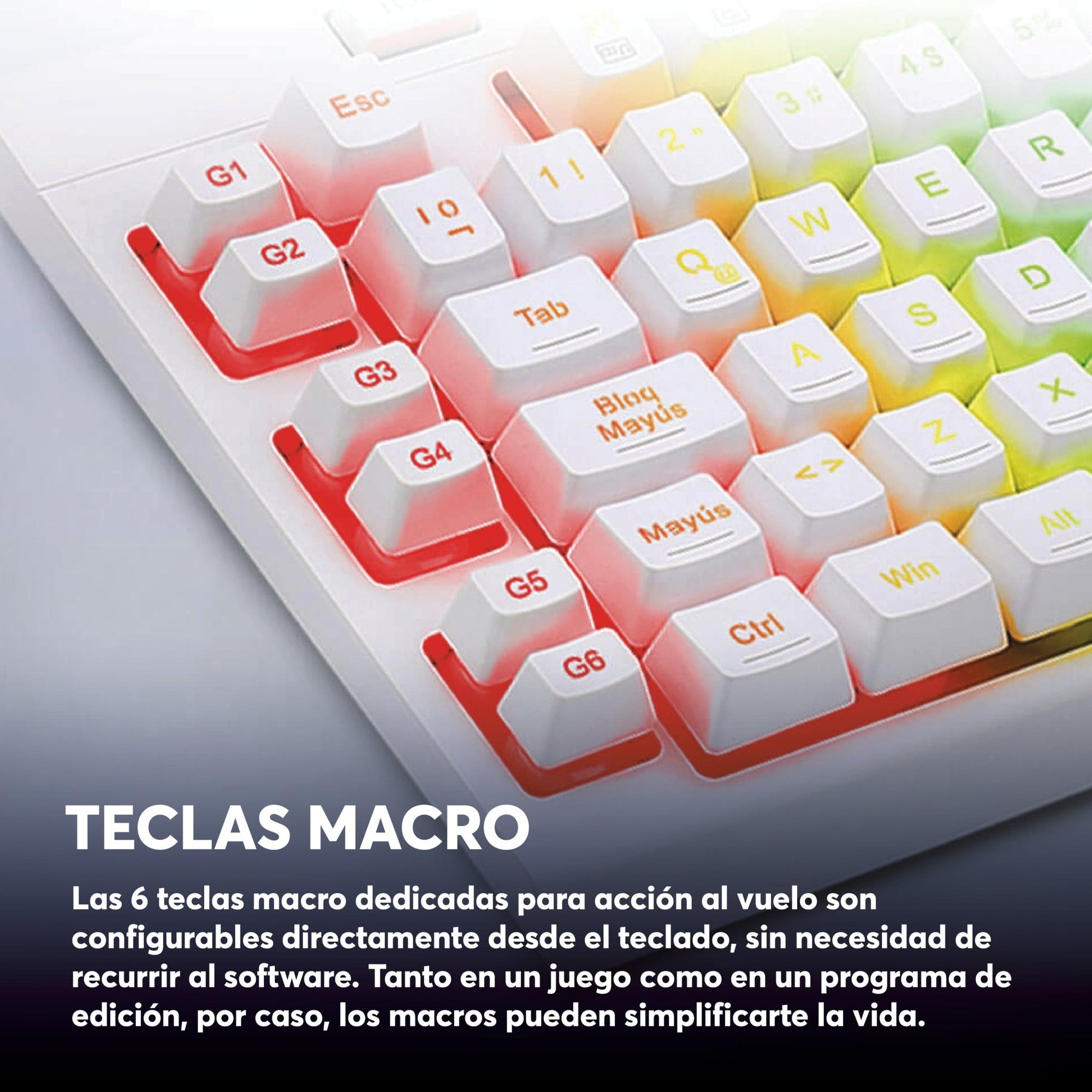 Teclado Membrana Gamer Redragon Shiva RGB K512 - Full Size 100% - Blanco - Español - Bestmart