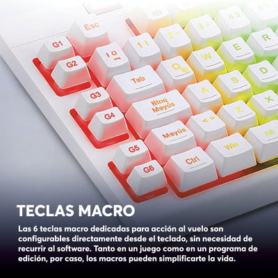 Teclado Membrana Gamer Redragon Shiva RGB K512 - Full Size 100% - Blanco - Español - Bestmart