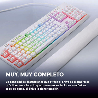 Teclado Membrana Gamer Redragon Shiva RGB K512 - Full Size 100% - Blanco - Español - Bestmart