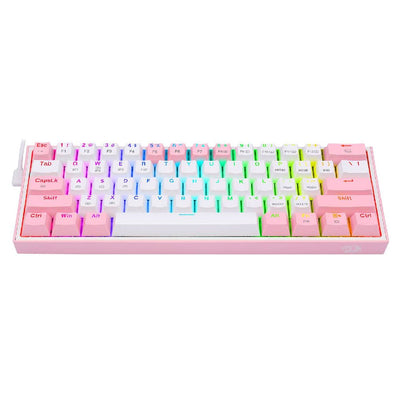 Teclado Redragon Fizz Pro Red Switch Blanco/Rosado - Bestmart