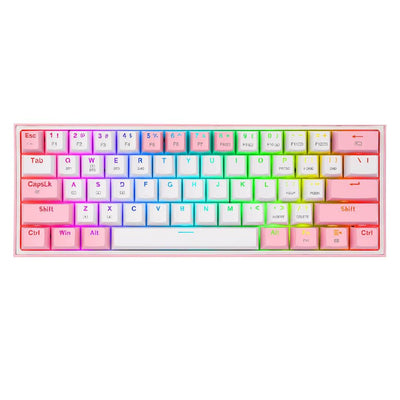 Teclado Redragon Fizz Pro Red Switch Blanco/Rosado - Bestmart